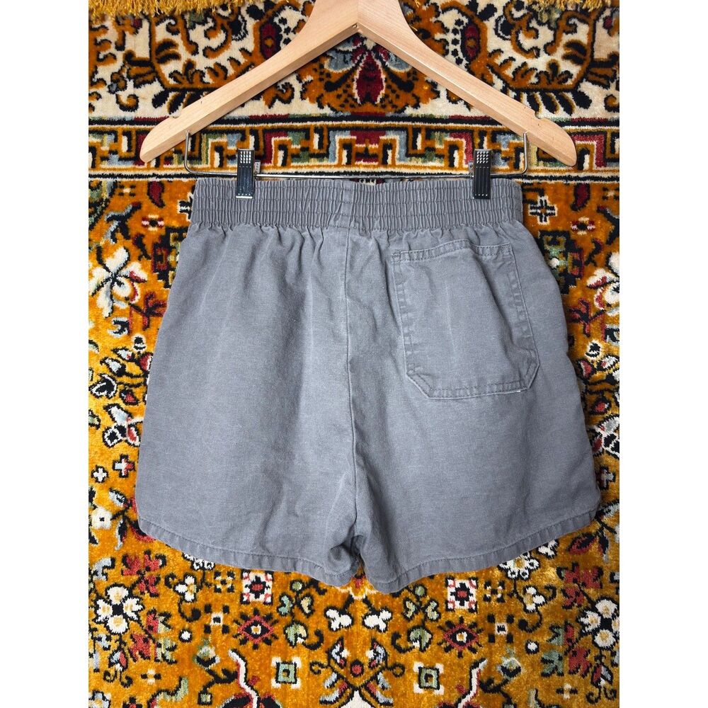 80s Vintage Hobie Faded Gray Canvas Sailing Shorts Surf Techwear Unisex XS / S - Picture 5 of 8